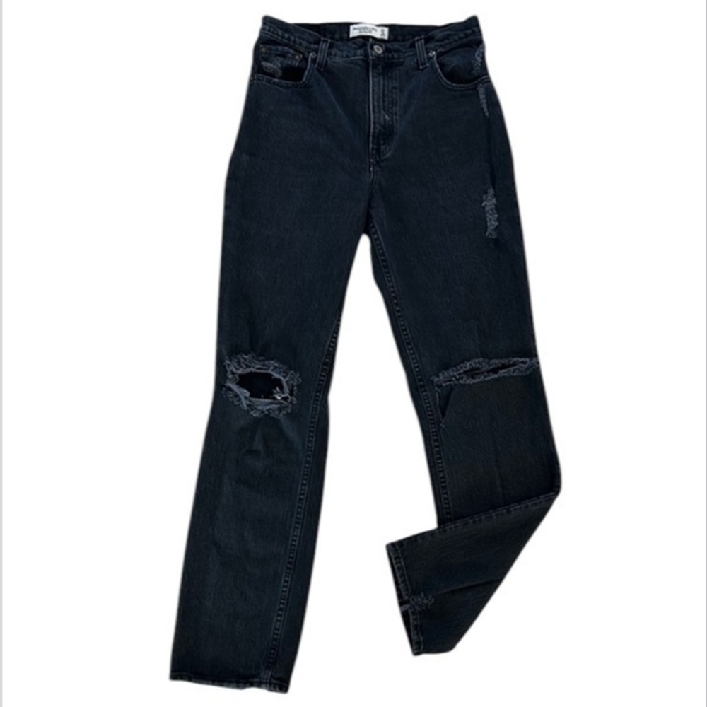 Abercrombie The 90s' straight ultra high rise jeans size 27 black